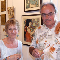 M.Chartier & the Hostesse of Le Musée des 2 Marine. Musée des Émaux, Briare, France