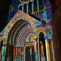 
Cathedral at night. Gallery Chapelle St Eman, Chartres, France. FENETRES SUR LA PERCEPTION (solo)

