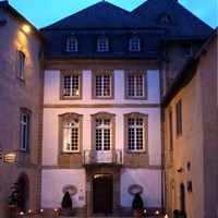 
The courtyard of the Chateau. Chateau de Bourglinster, Luxembourg, TRIPPING THE LIGHT FANTASTIC (solo)
