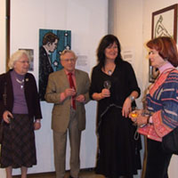 
Pamela and David Johnson, EMG and Vanessa Somers Vreeland. Dorset County Museum, Private View

