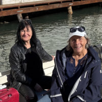 Arriving at Campo San Vio with travelling
companion Pam Breutsch
