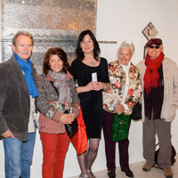 Elaine with artists Henri Noel Aubrey, Giovanni Galli, Edda Mally & Verdiano Marzi